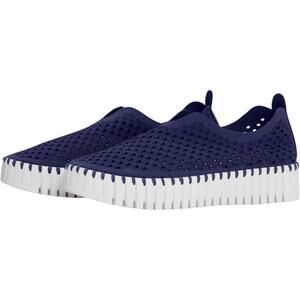 NWT Ilse Jacobsen Tulip 3373 Women's Platform Slip-On Shoes Dark Indigo Size 10